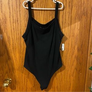 Black Ribbed Bodysuit